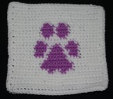 Row Count Paw Print Afghan Square Crochet Pattern